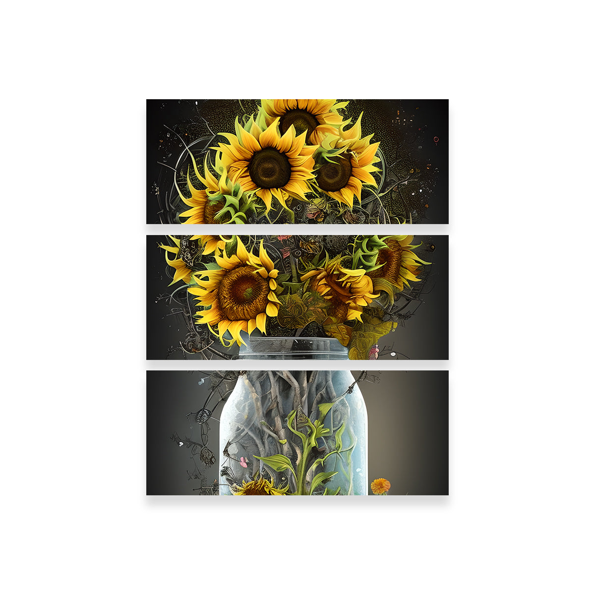 Sunflower in Mason Jar Wall Art
