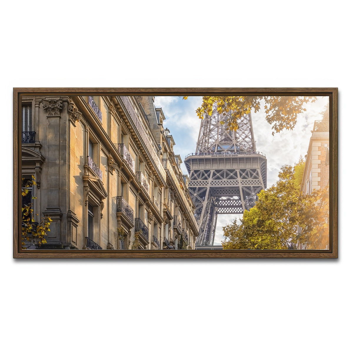 AUTO-MOCKUP WHITE | Sunlight In Paris | 1 Piece | Walnut Framed Canvas | group=2x1