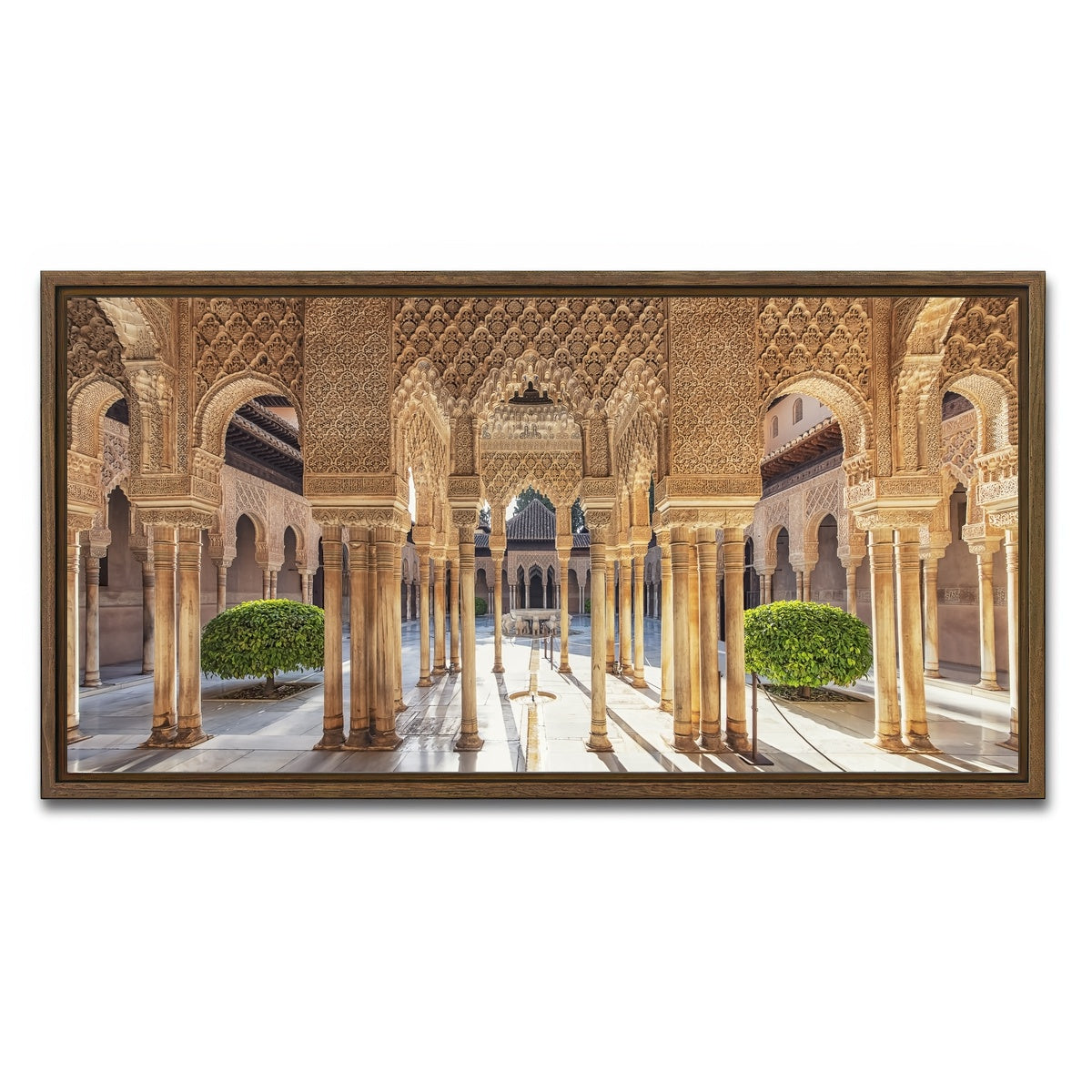 AUTO-MOCKUP WHITE | Sunlight In The Alhambra | 1 Piece | Walnut Framed Canvas | group=2x1