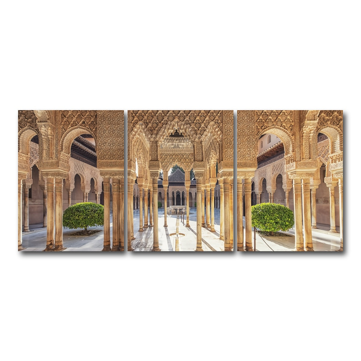 AUTO-MOCKUP WHITE | Sunlight In The Alhambra | 3 Piece | Gallery Wrap Canvas | group=18x24