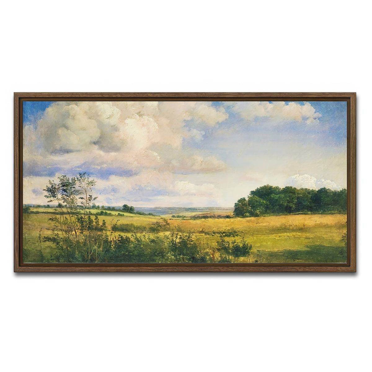 AUTO-MOCKUP WHITE | Sunlit Clouds | 1 Piece | Walnut Framed Canvas | group=2x1