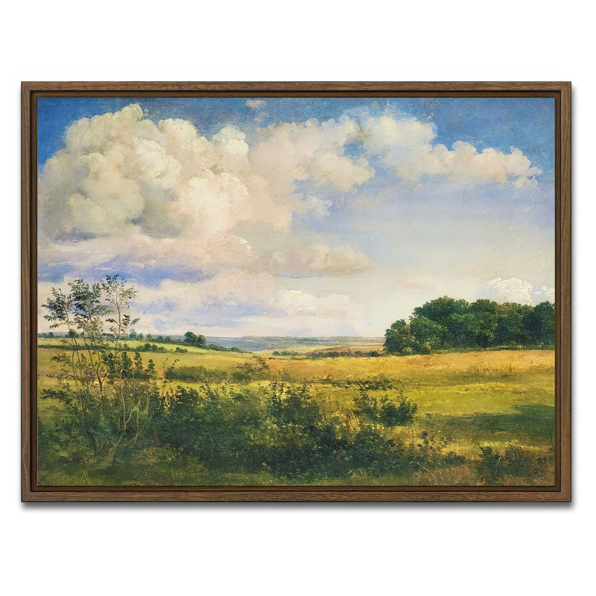 AUTO-MOCKUP WHITE | Sunlit Clouds | 1 Piece | Walnut Framed Canvas | group=4x3
