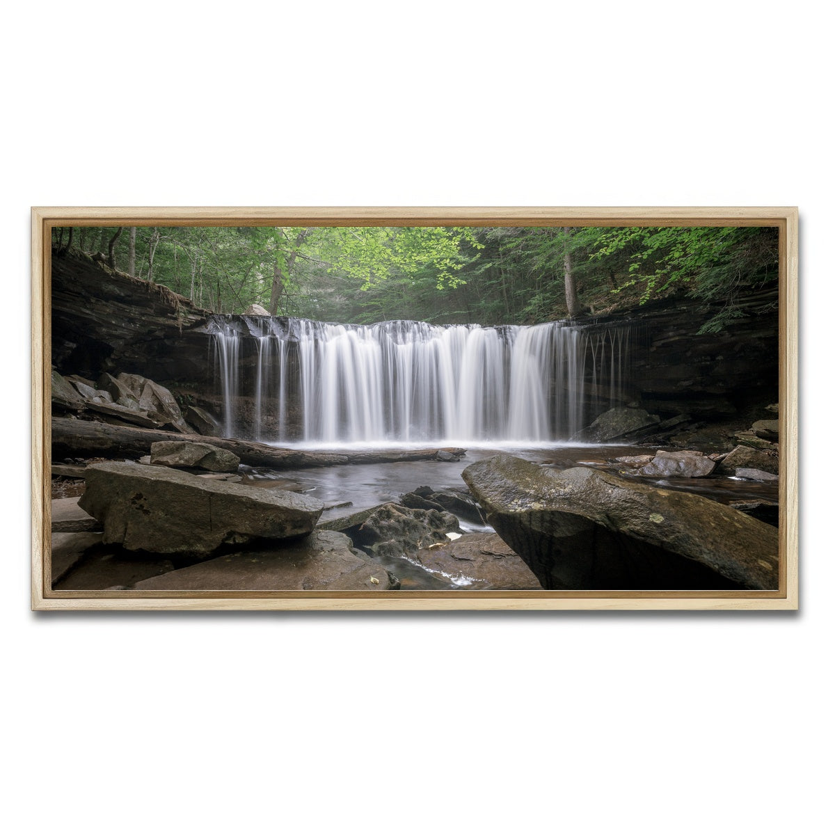 AUTO-MOCKUP WHITE | Sunrise At Ricketts Glenn | 1 Piece | Natural Framed Canvas | group=2x1
