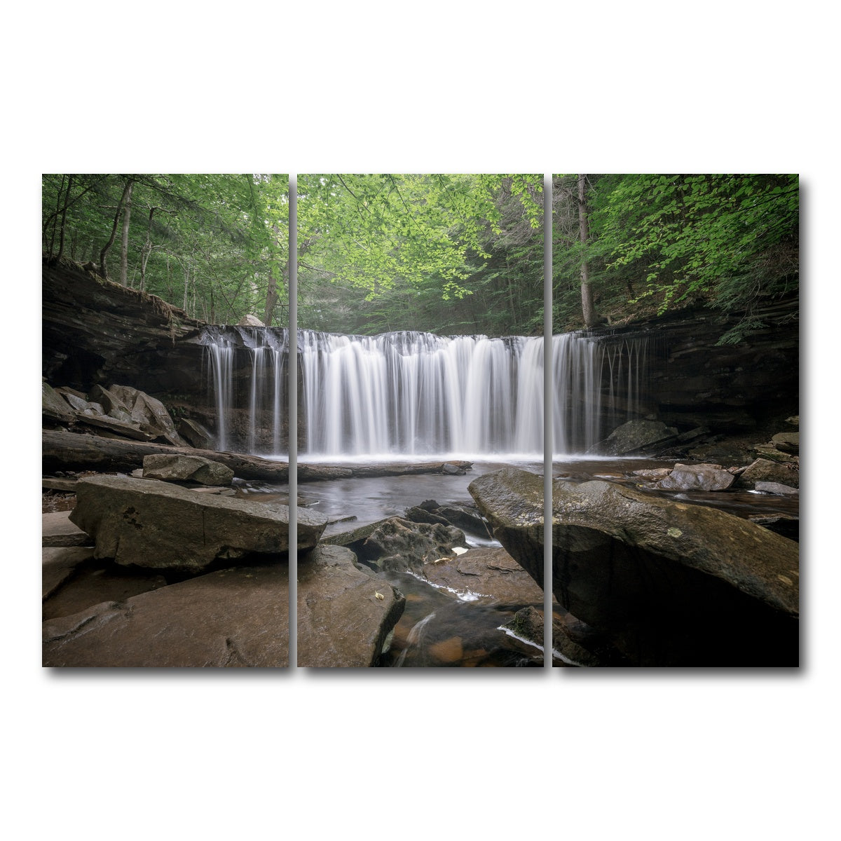 AUTO-MOCKUP WHITE | Sunrise At Ricketts Glenn | 3 Piece | Gallery Wrap Canvas | group=12x24