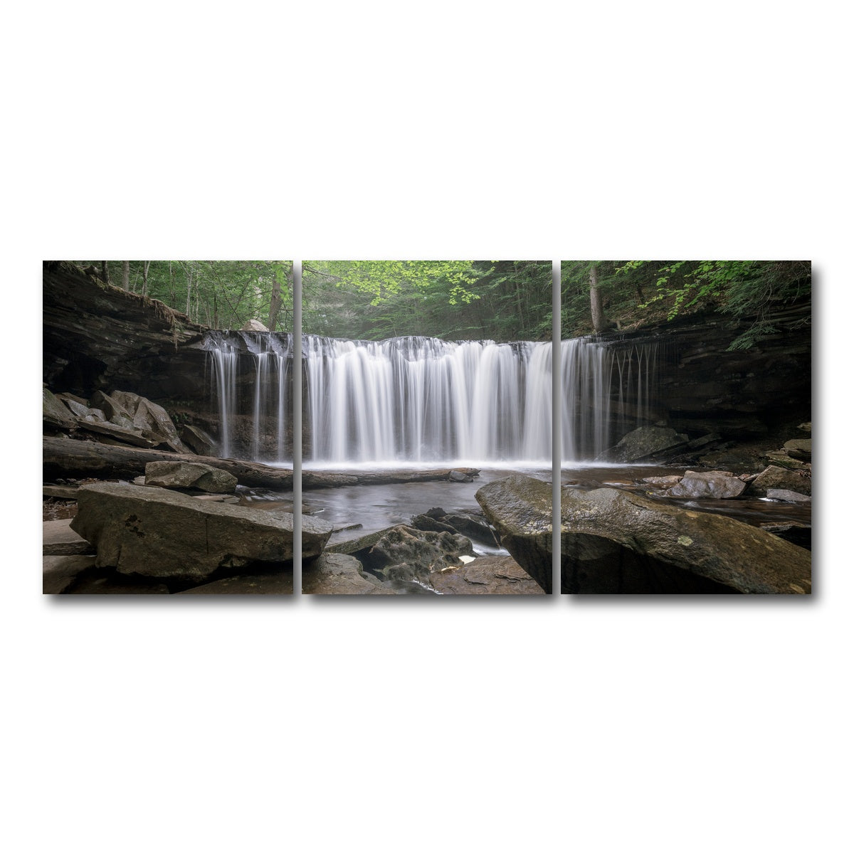 AUTO-MOCKUP WHITE | Sunrise At Ricketts Glenn | 3 Piece | Gallery Wrap Canvas | group=18x24
