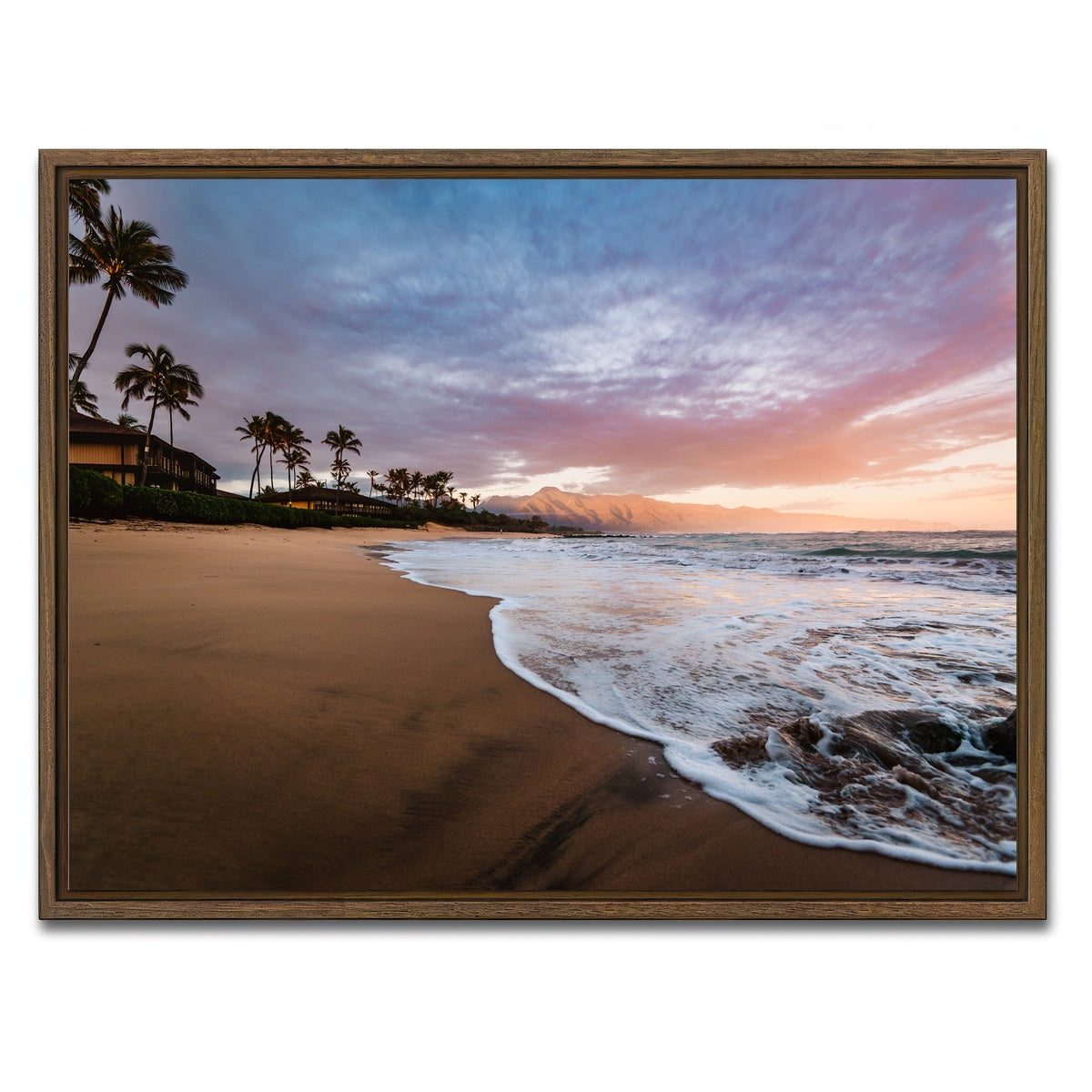 AUTO-MOCKUP WHITE | Sunrise Beach | 1 Piece | Walnut Framed Canvas | group=4x3