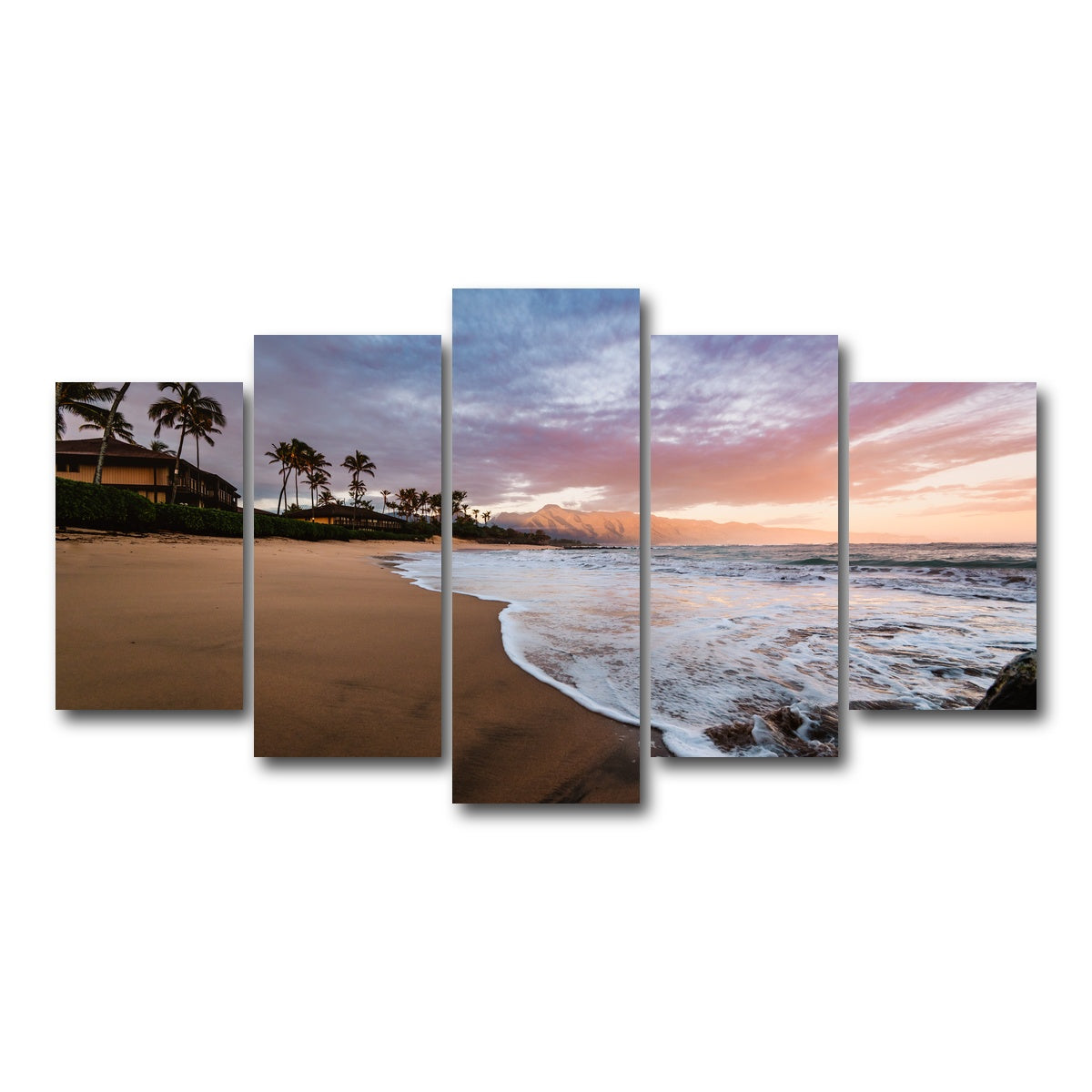 AUTO-MOCKUP WHITE | Sunrise Beach | 5 Piece | Gallery Wrap Canvas | group=5_normal