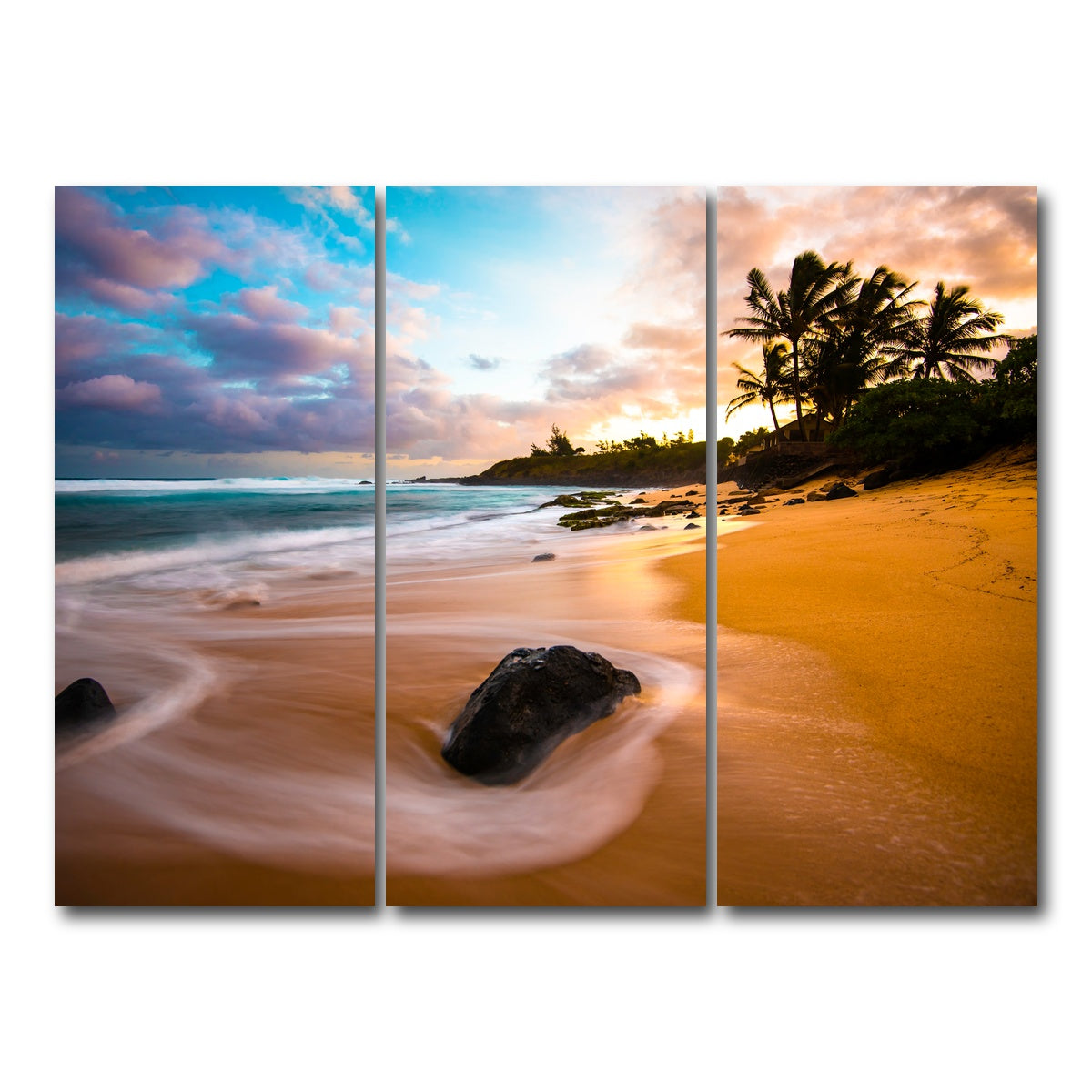AUTO-MOCKUP WHITE | Sunrise Bliss | 3 Piece | Gallery Wrap Canvas | group=8x18