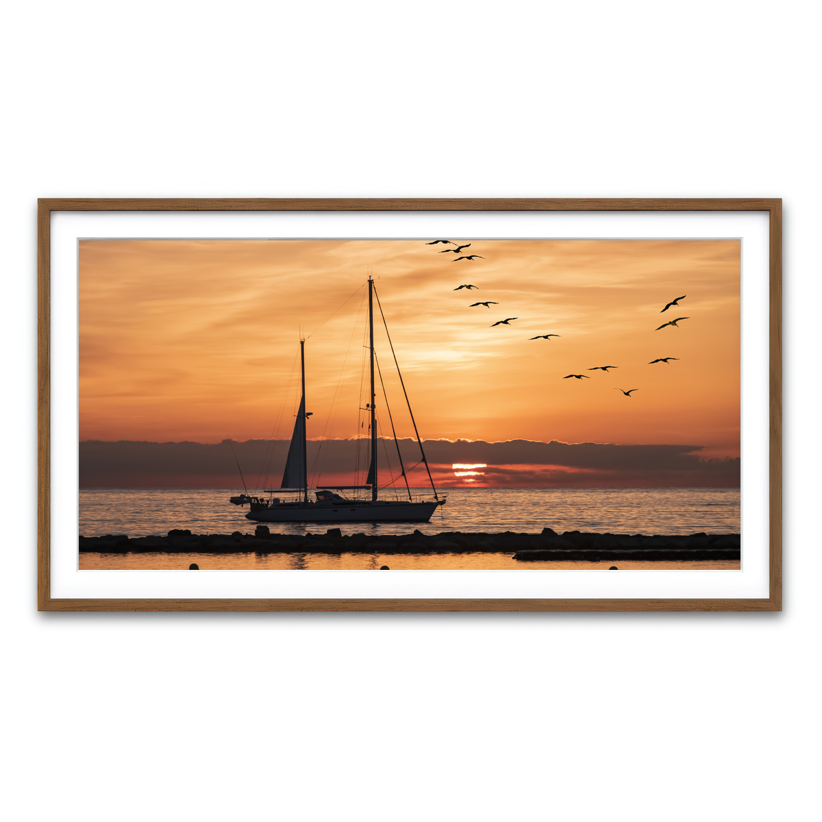 Framed Print 2x1 Walnut