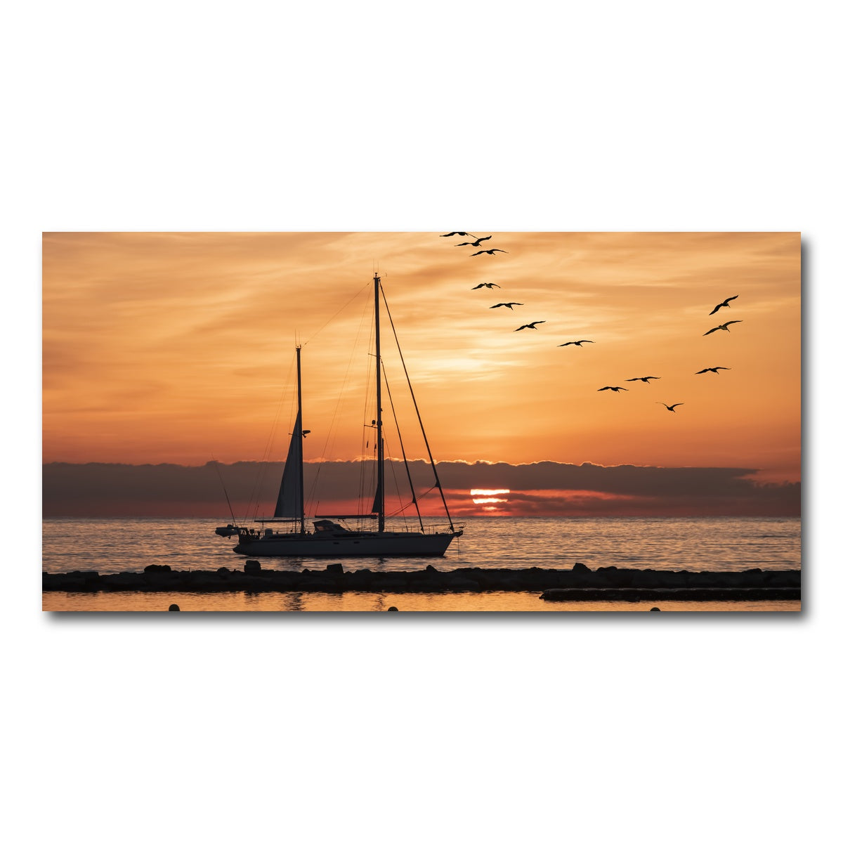AUTO-MOCKUP WHITE | Sunrise On The Riviera | 1 Piece | Gallery Wrap Canvas | group=2x1