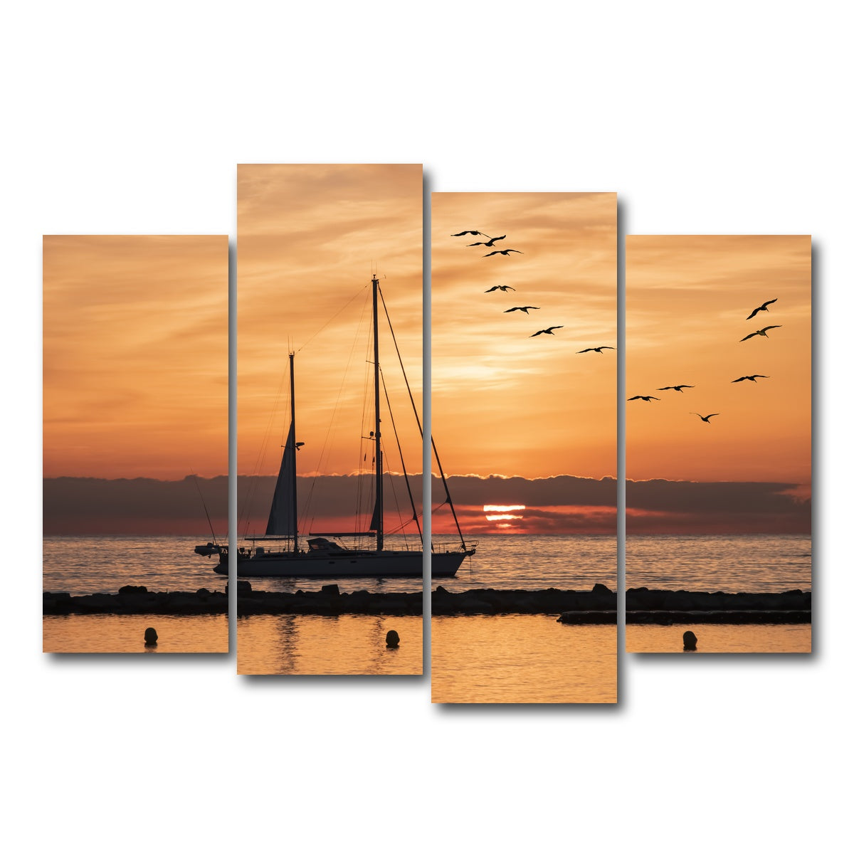 AUTO-MOCKUP WHITE | Sunrise On The Riviera | 4 Piece | Gallery Wrap Canvas | group=4_normal