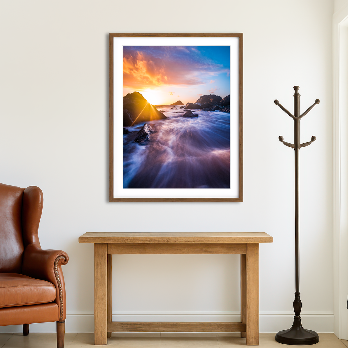 AUTO-MOCKUP ROOM | Sunrise Waves Wall Art