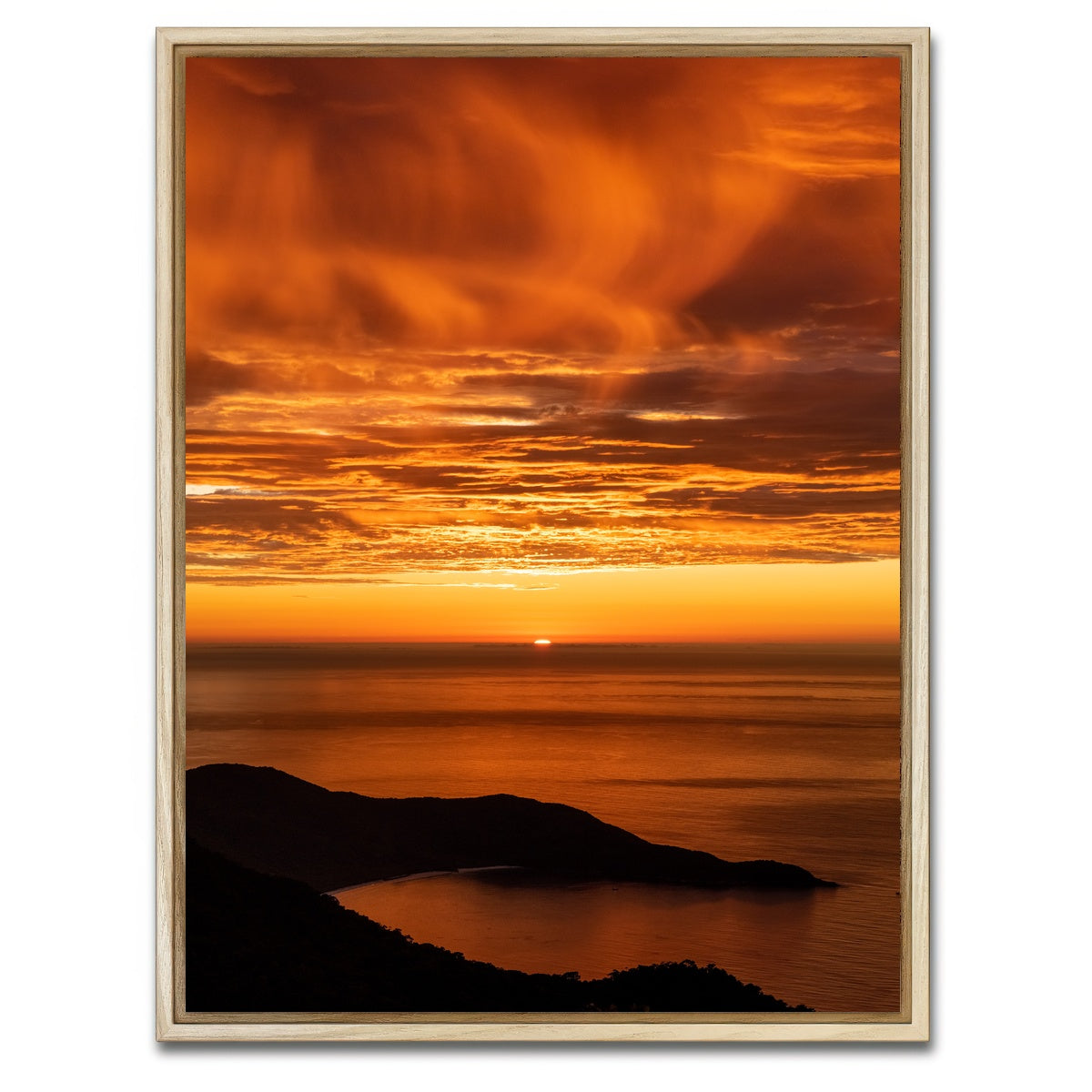 AUTO-MOCKUP WHITE | Sunrise at Ilha Grande Brazil | 1 Piece | Natural Framed Canvas | group=3x4