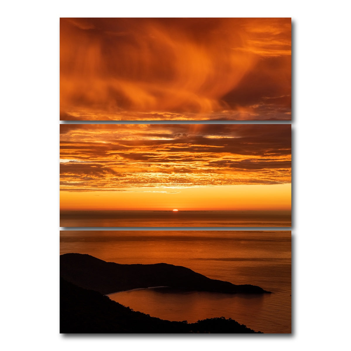 AUTO-MOCKUP WHITE | Sunrise at Ilha Grande Brazil | 3 Piece | Gallery Wrap Canvas | group=8x18_stacked