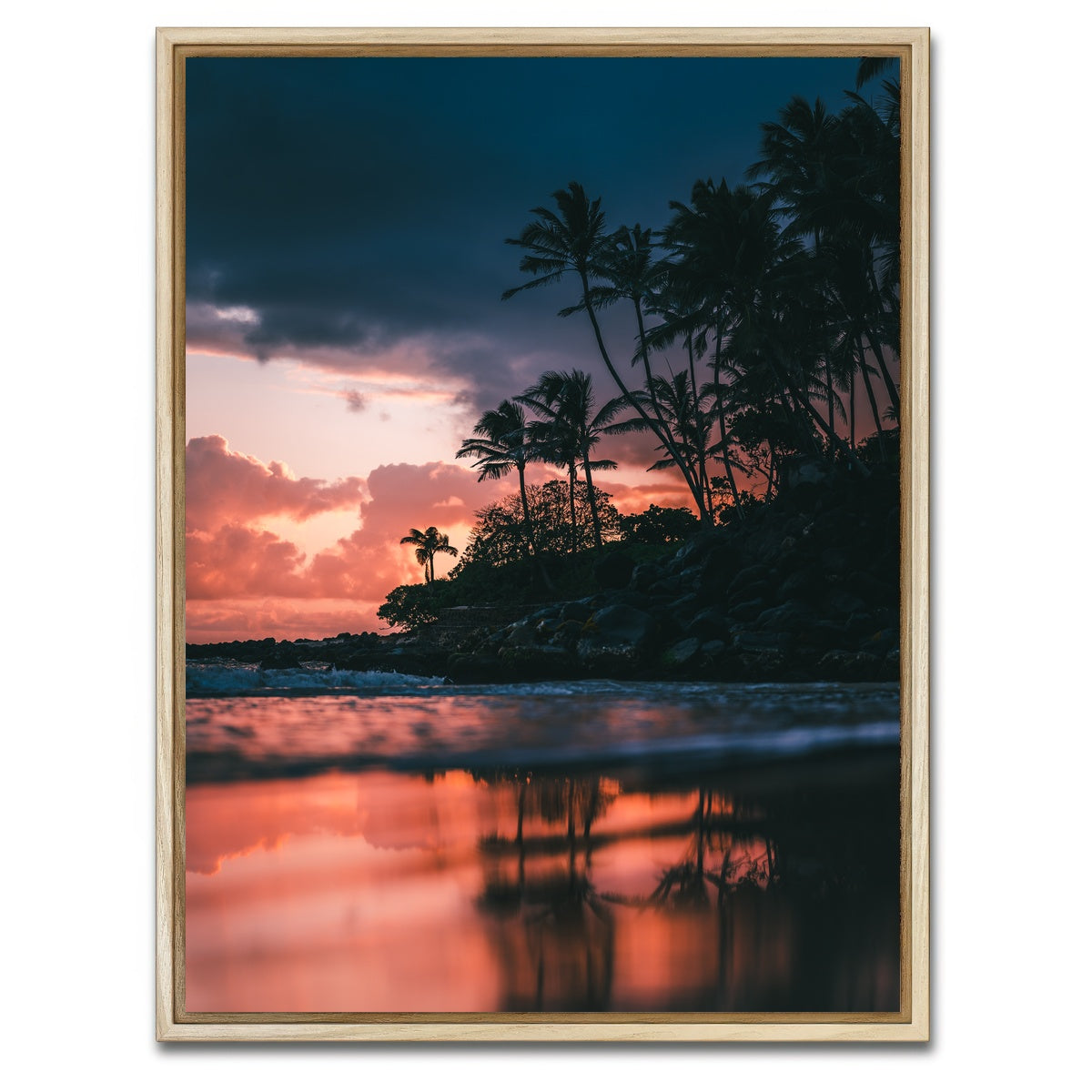 AUTO-MOCKUP WHITE | Sunrise from Shore | 1 Piece | Natural Framed Canvas | group=3x4