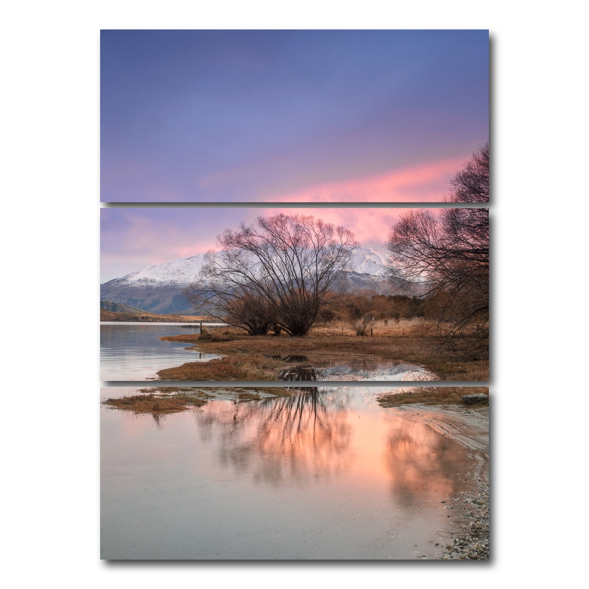 AUTO-MOCKUP WHITE | Sunrise in Glendhu Bay | 3 Piece | Gallery Wrap Canvas | group=8x18_stacked