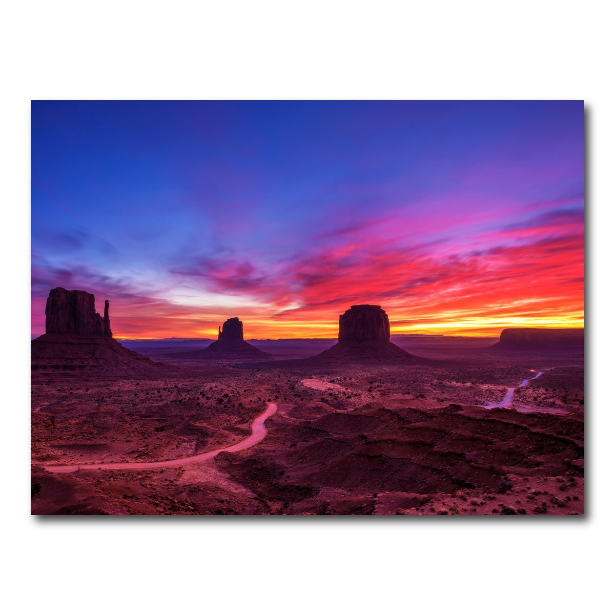 AUTO-MOCKUP WHITE | Sunrise over Monument Valley | 1 Piece | Gallery Wrap Canvas | group=4x3