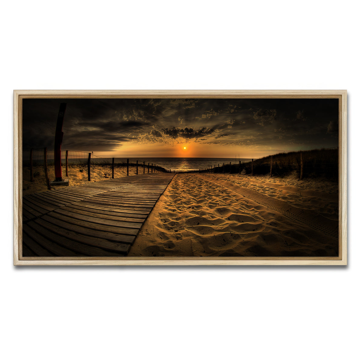 AUTO-MOCKUP WHITE | Sunset Beach | 1 Piece | Natural Frame | group=2x1