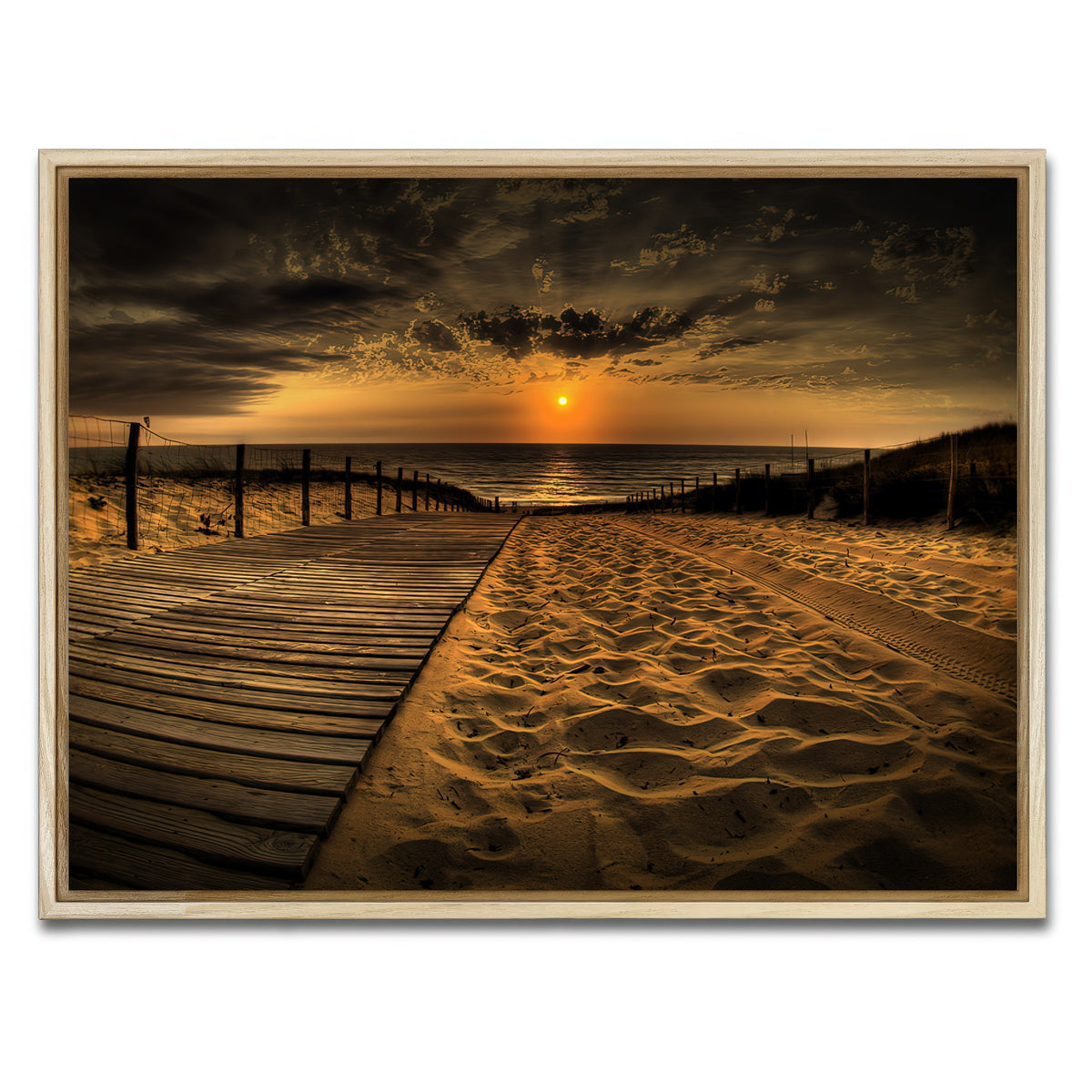 AUTO-MOCKUP WHITE | Sunset Beach | 1 Piece | Natural Frame | group=4x3