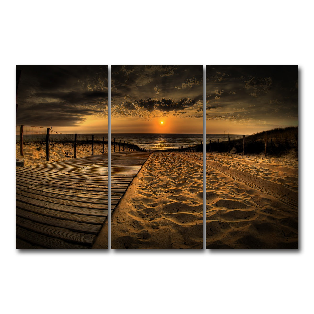 AUTO-MOCKUP WHITE | Sunset Beach | 3 Piece | Gallery Wrapped | group=12x24
