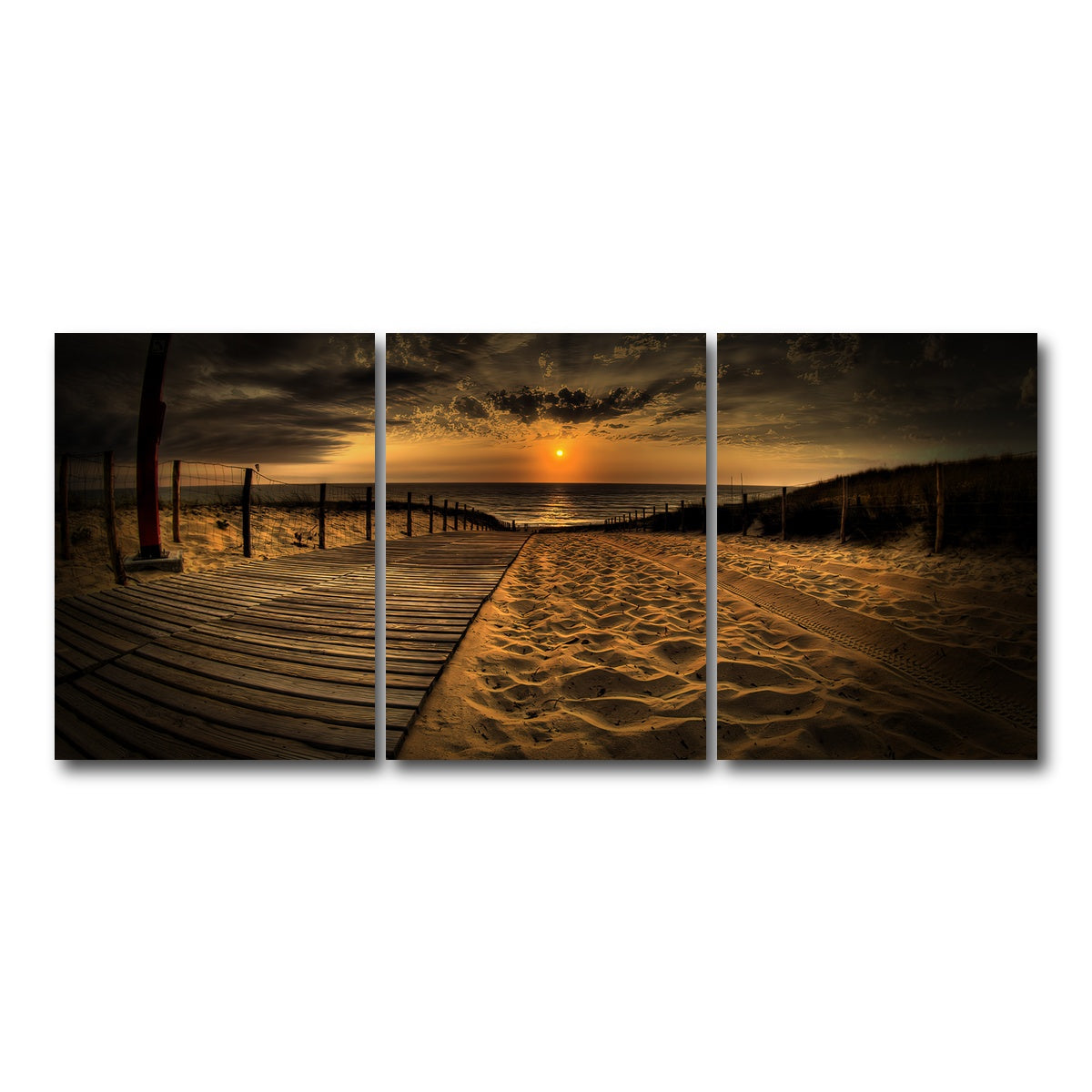 AUTO-MOCKUP WHITE | Sunset Beach | 3 Piece | Gallery Wrapped | group=18x24