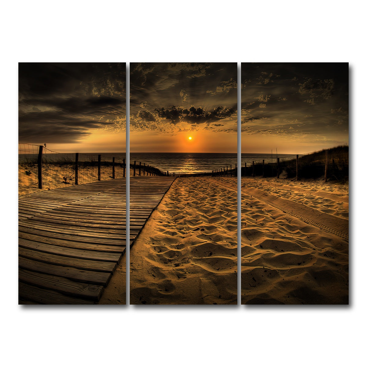 AUTO-MOCKUP WHITE | Sunset Beach | 3 Piece | Gallery Wrapped | group=8x18