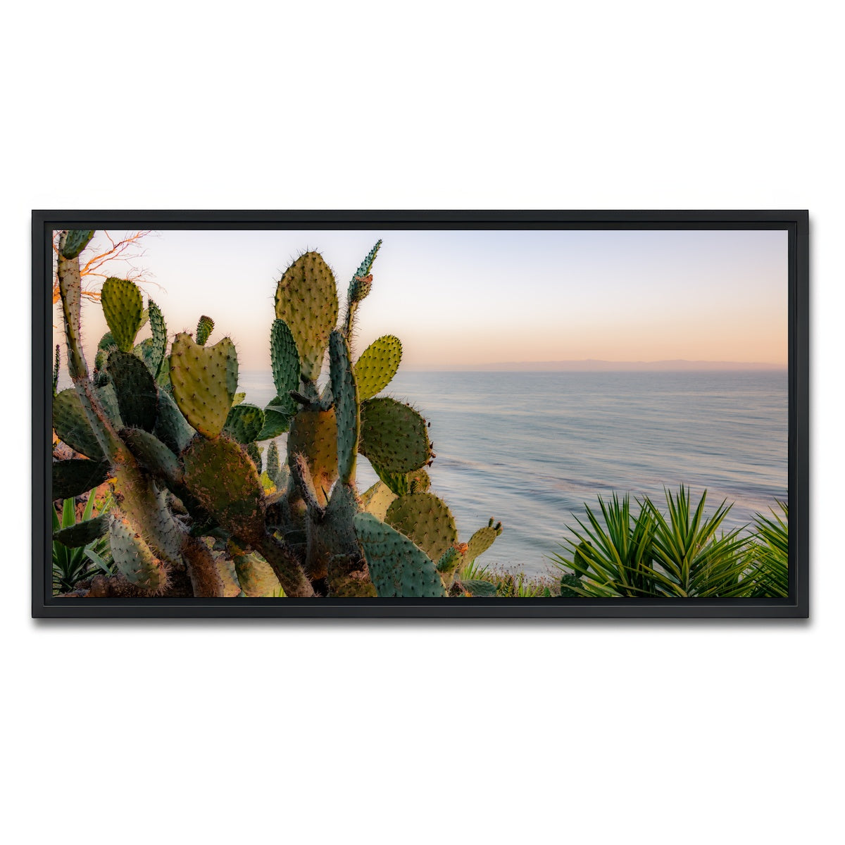 AUTO-MOCKUP WHITE | Sunset Cactus | 1 Piece | Black Framed Canvas | group=2x1