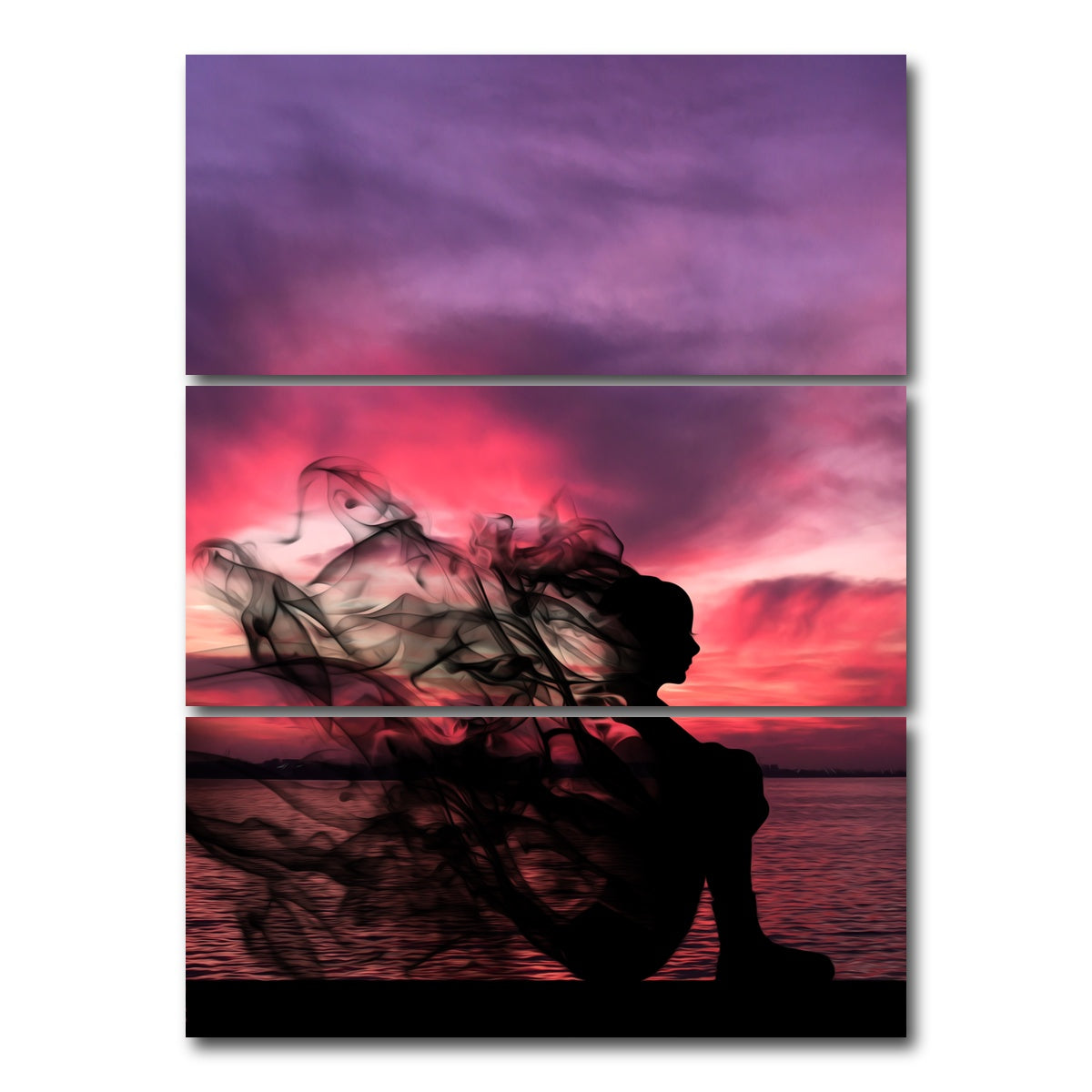 AUTO-MOCKUP WHITE | Sunset Feelings | 3 Piece | Gallery Wrap Canvas | group=8x18_stacked