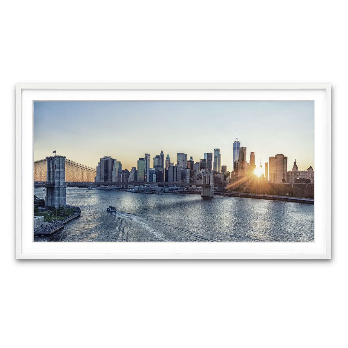 Framed Print 2x1 White
