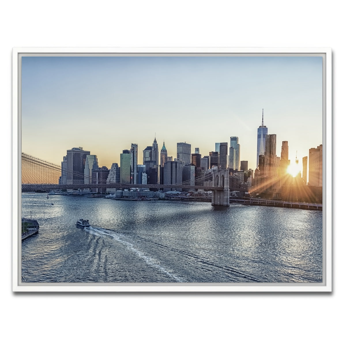 AUTO-MOCKUP WHITE | Sunset In New York | 1 Piece | White Framed Canvas | group=4x3
