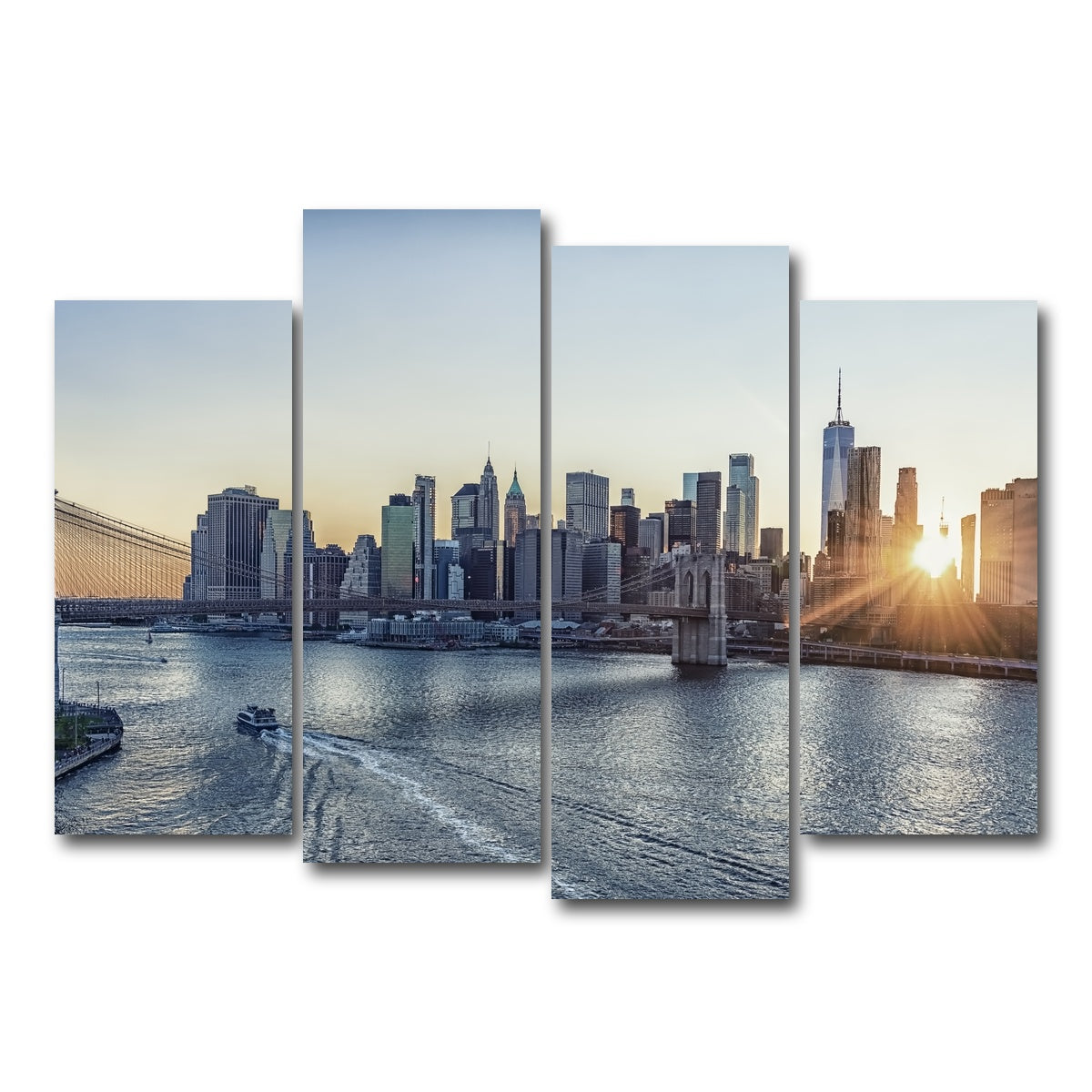AUTO-MOCKUP WHITE | Sunset In New York | 4 Piece | Gallery Wrap Canvas | group=4_normal