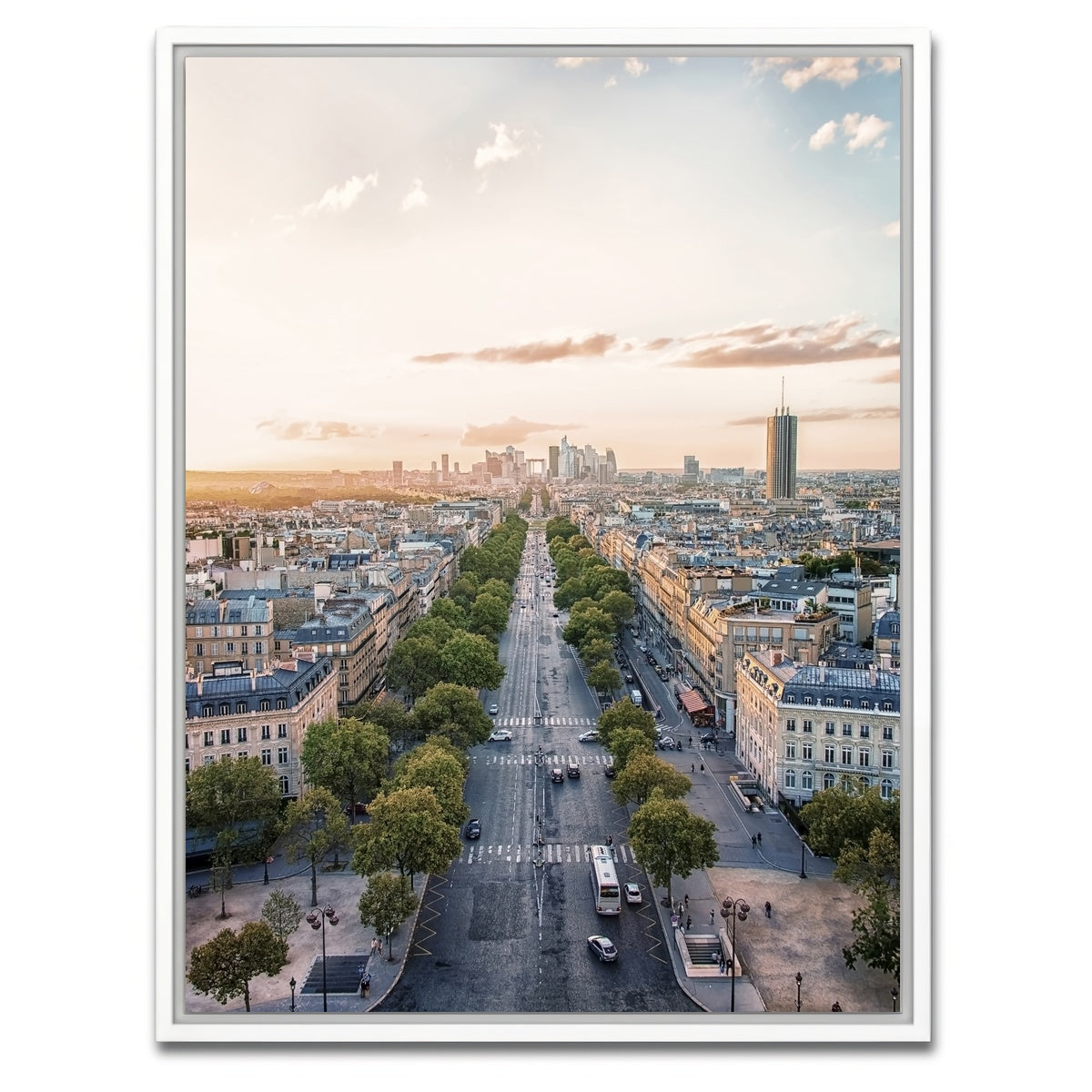 AUTO-MOCKUP WHITE | Sunset In Paris | 1 Piece | White Framed Canvas | group=3x4
