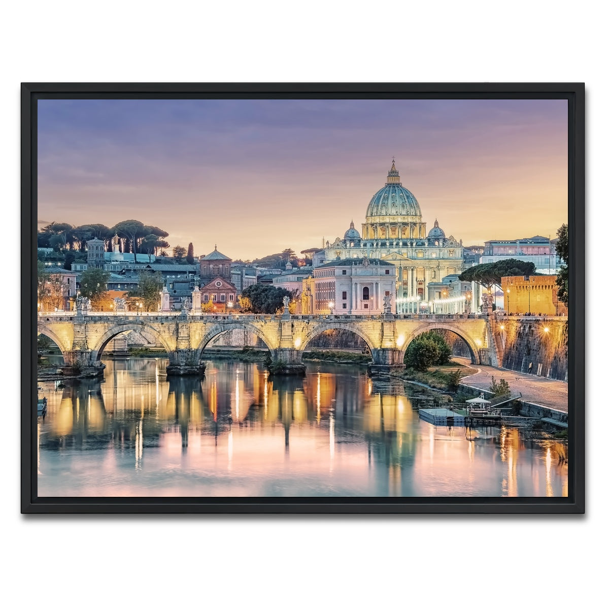 AUTO-MOCKUP WHITE | Sunset In Rome | 1 Piece | Black Framed Canvas | group=4x3