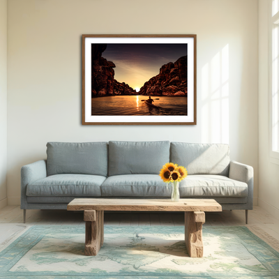AUTO-MOCKUP ROOM | Sunset Kayak Wall Art