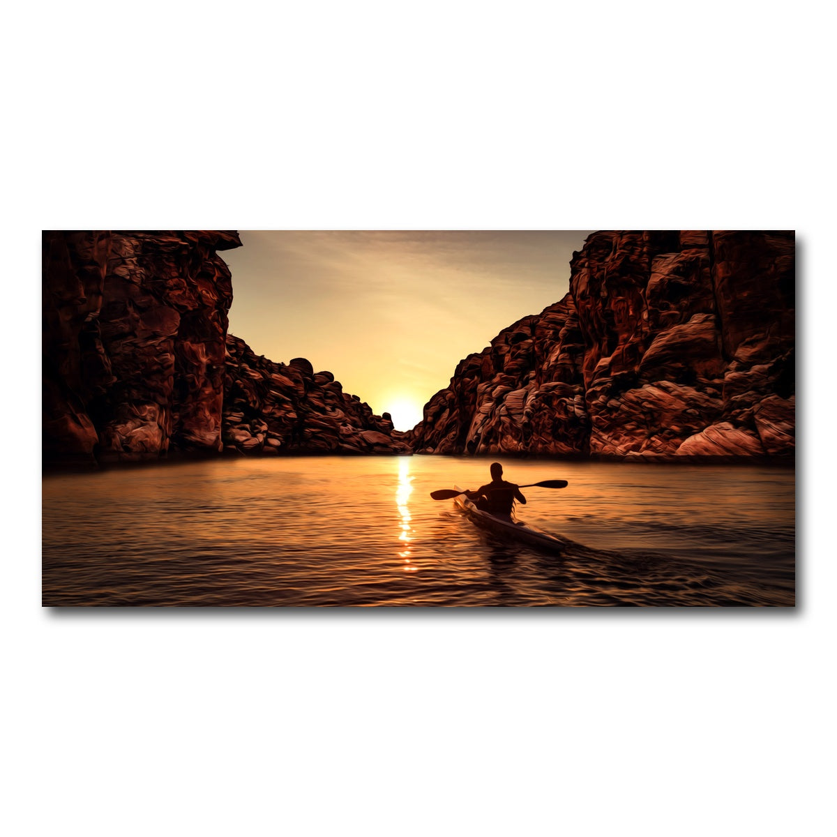 AUTO-MOCKUP WHITE | Sunset Kayak | 1 Piece | Gallery Wrap Canvas | group=2x1