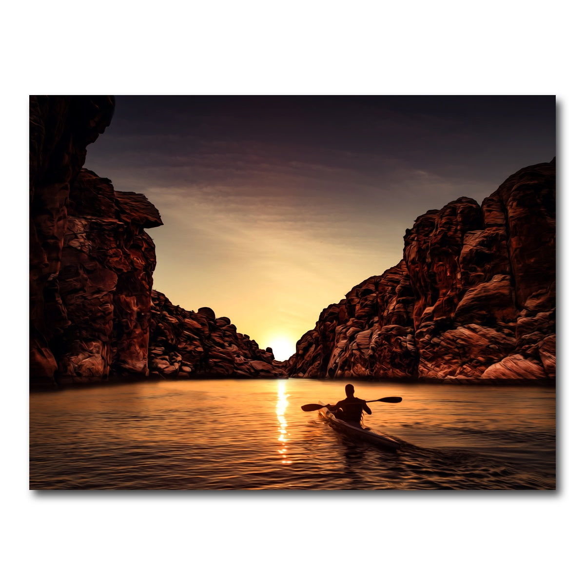 AUTO-MOCKUP WHITE | Sunset Kayak | 1 Piece | Gallery Wrap Canvas | group=4x3