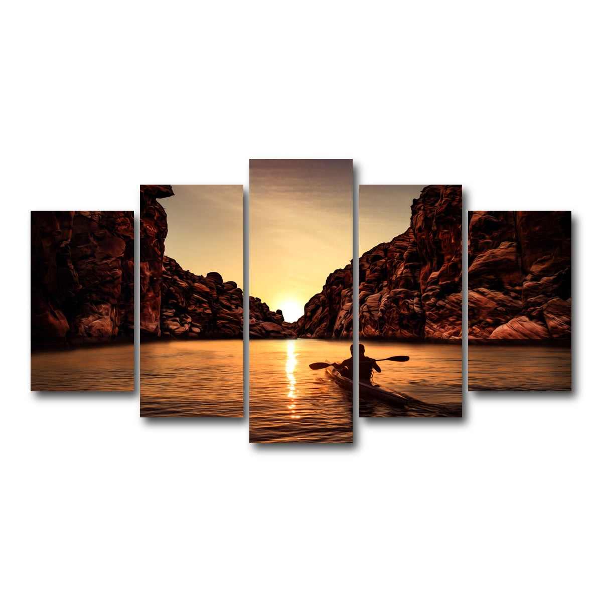 AUTO-MOCKUP WHITE | Sunset Kayak | 5 Piece | Gallery Wrap Canvas | group=5_normal