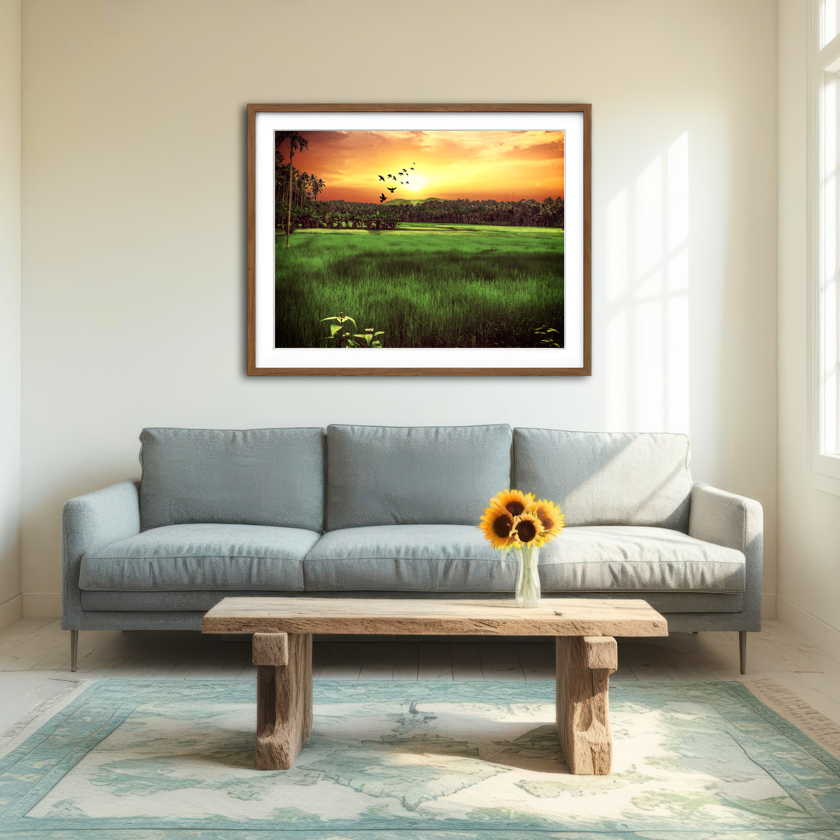 AUTO-MOCKUP ROOM | Sunset Landscape Wall Art