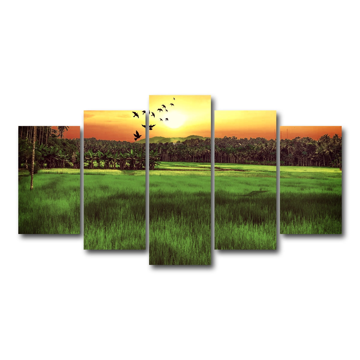 AUTO-MOCKUP WHITE | Sunset Landscape | 5 Piece | Gallery Wrap Canvas | group=5_normal