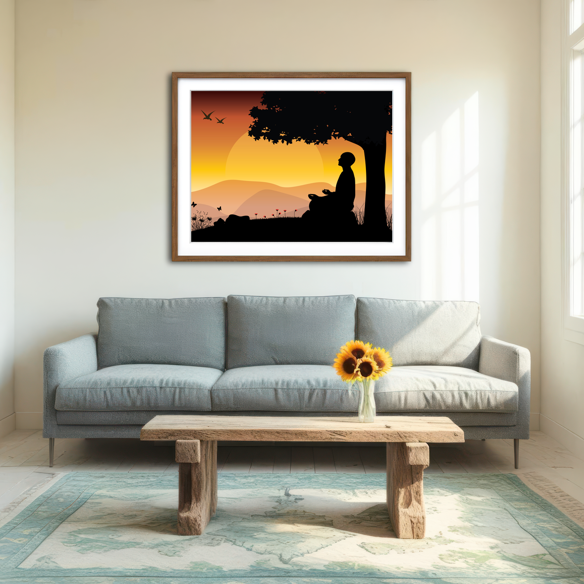 AUTO-MOCKUP ROOM | Sunset Meditation Wall Art