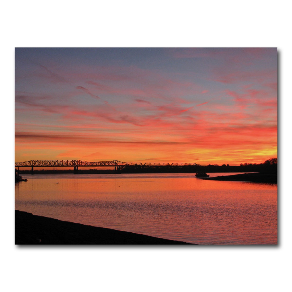 AUTO-MOCKUP WHITE | Sunset Mississippi River in Memphis | 1 Piece | Gallery Wrap Canvas | group=4x3