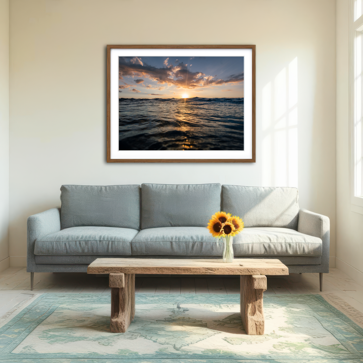 AUTO-MOCKUP ROOM | Sunset Ocean Wall Art