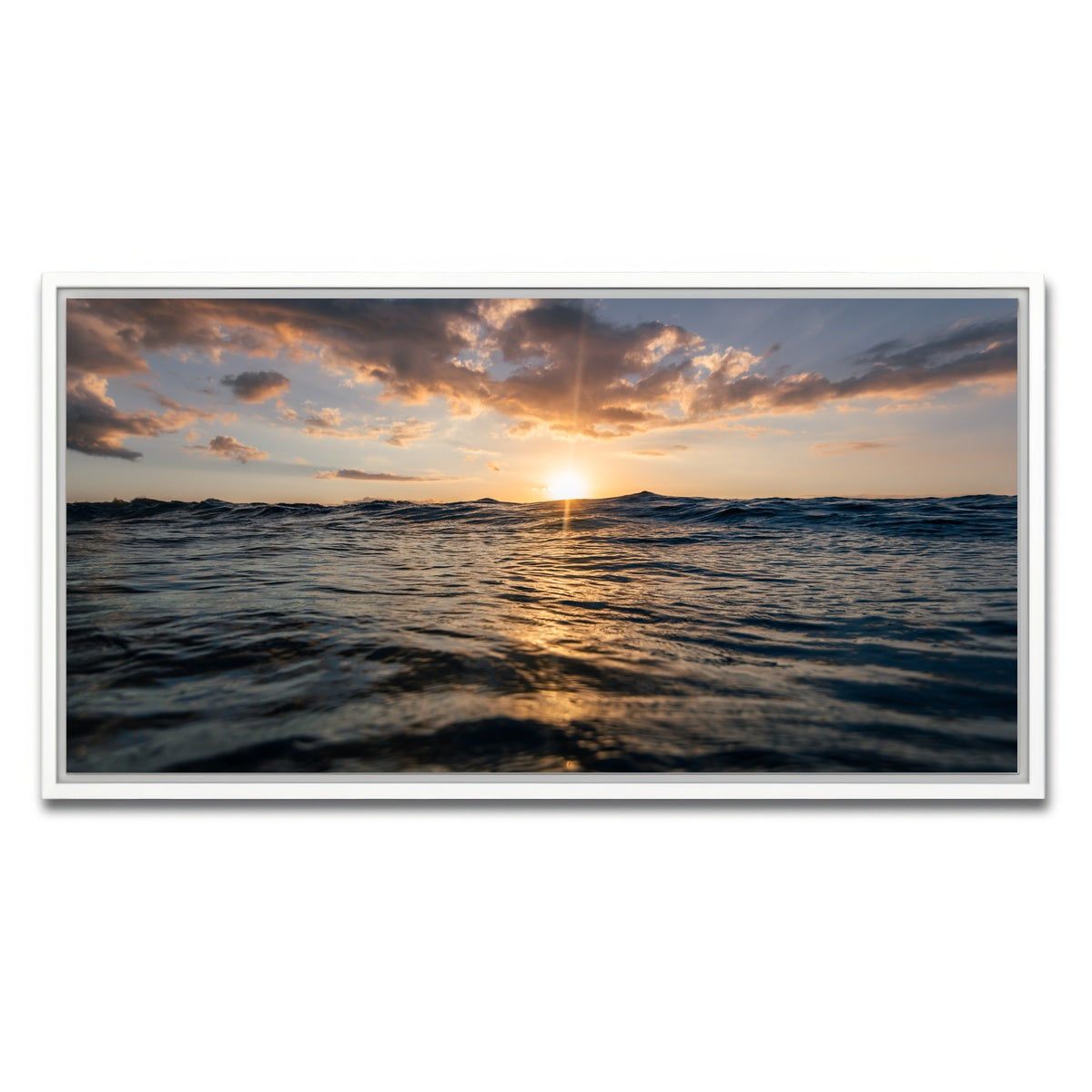 AUTO-MOCKUP WHITE | Sunset Ocean | 1 Piece | White Framed Canvas | group=2x1