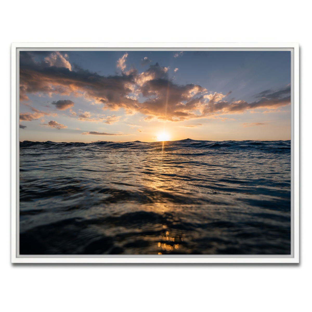 AUTO-MOCKUP WHITE | Sunset Ocean | 1 Piece | White Framed Canvas | group=4x3