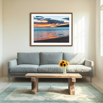 AUTO-MOCKUP ROOM | Sunset Over the Beach Wall Art