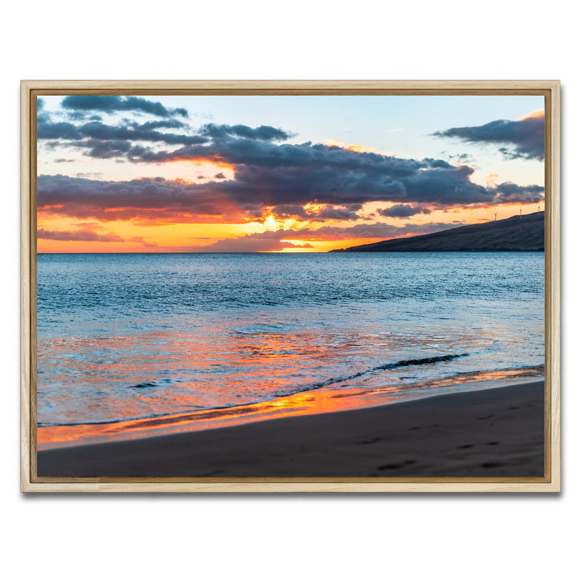 AUTO-MOCKUP WHITE | Sunset Over the Beach | 1 Piece | Natural Framed Canvas | group=4x3