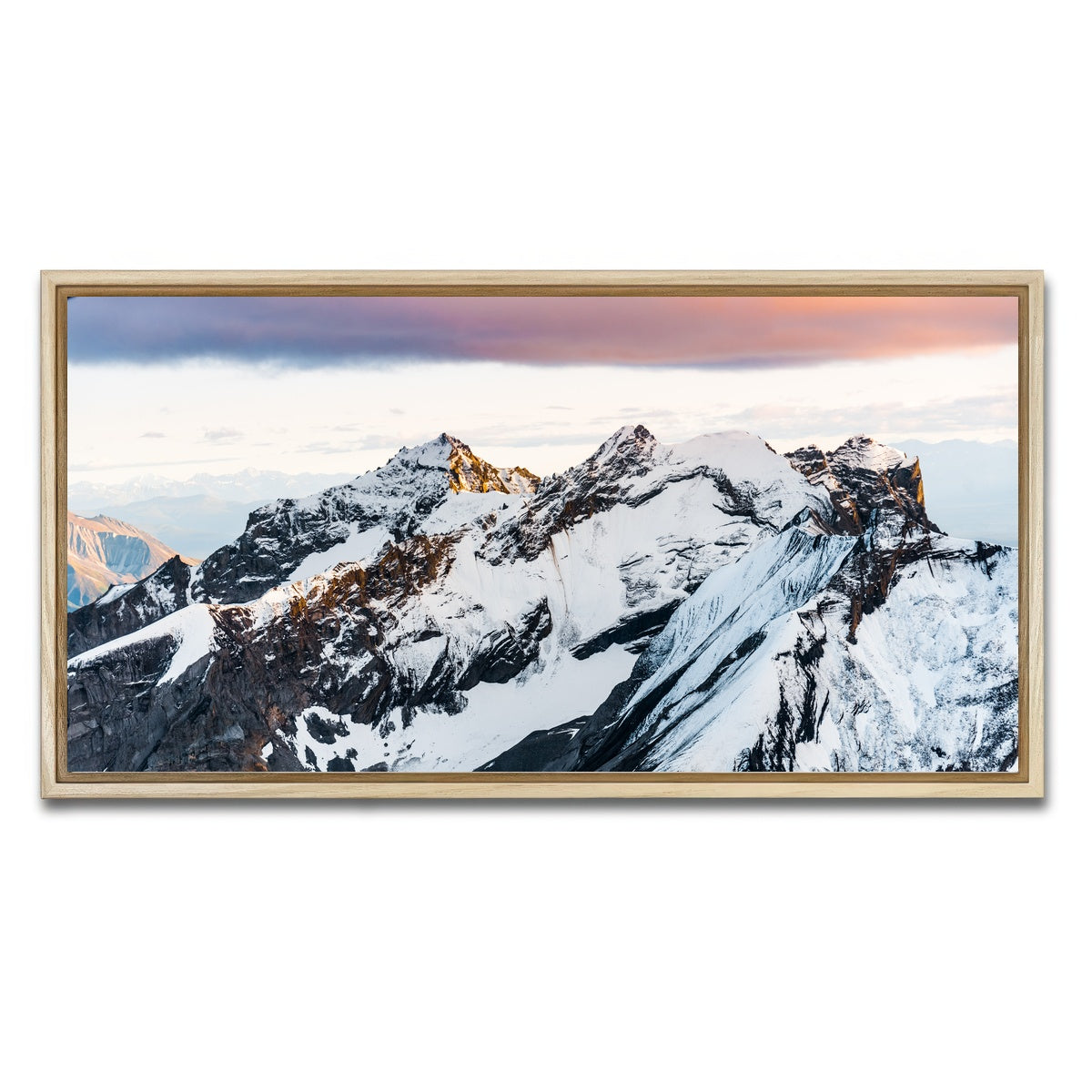 AUTO-MOCKUP WHITE | Sunset Peaks | 1 Piece | Natural Framed Canvas | group=2x1