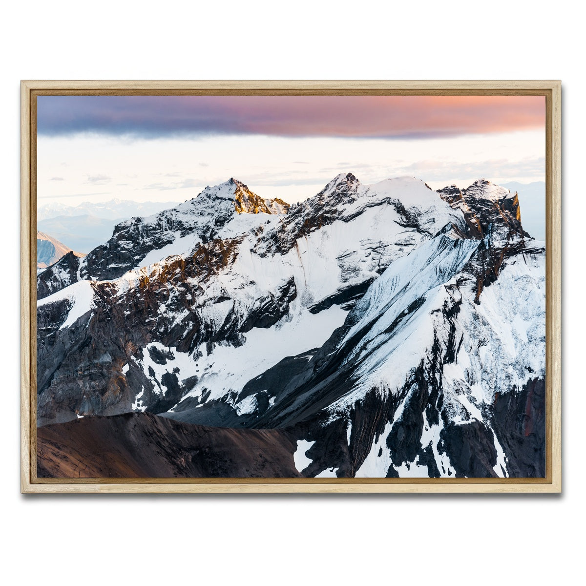 AUTO-MOCKUP WHITE | Sunset Peaks | 1 Piece | Natural Framed Canvas | group=4x3