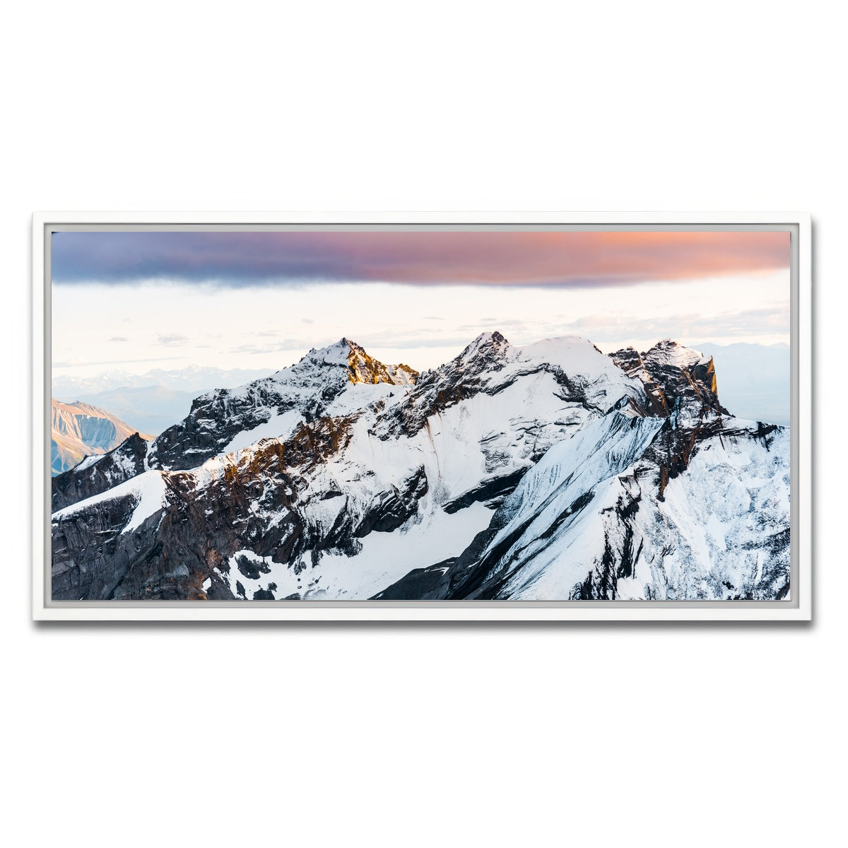 AUTO-MOCKUP WHITE | Sunset Peaks | 1 Piece | White Framed Canvas | group=2x1