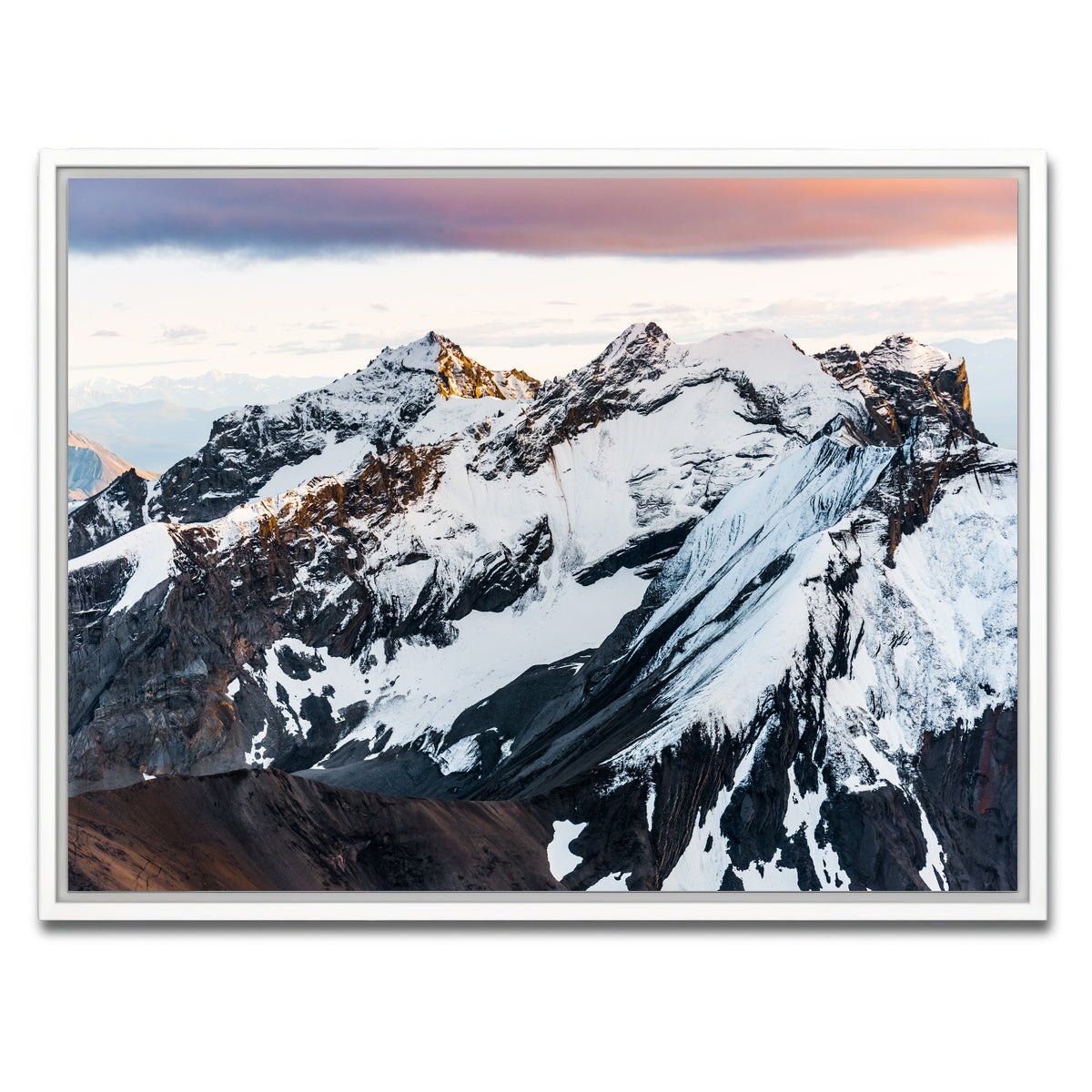 AUTO-MOCKUP WHITE | Sunset Peaks | 1 Piece | White Framed Canvas | group=4x3